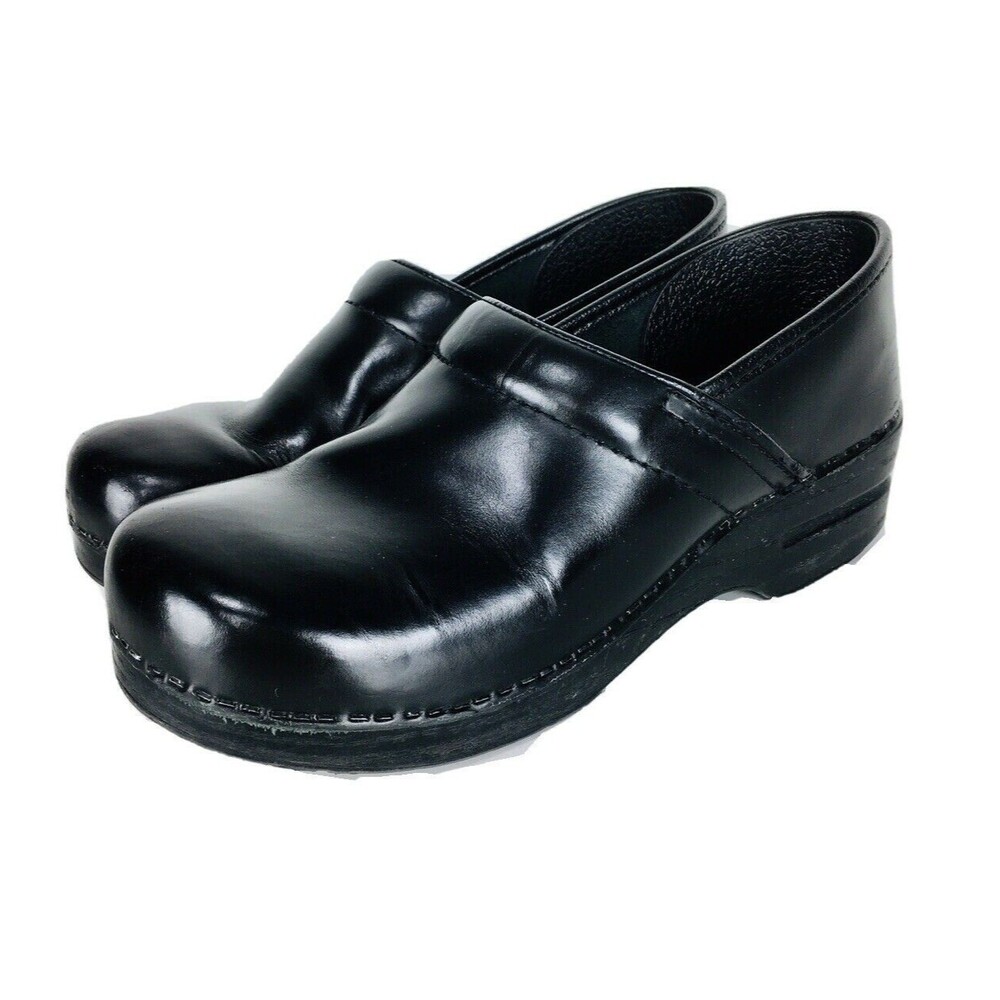 Dansko Cabrio Black Leather Mule Clog Comfort Shoes Unisex Size 40 9.5/10-7.5/8